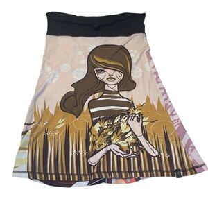 Y2K Graphic Women's Skirt - Black and Brown
